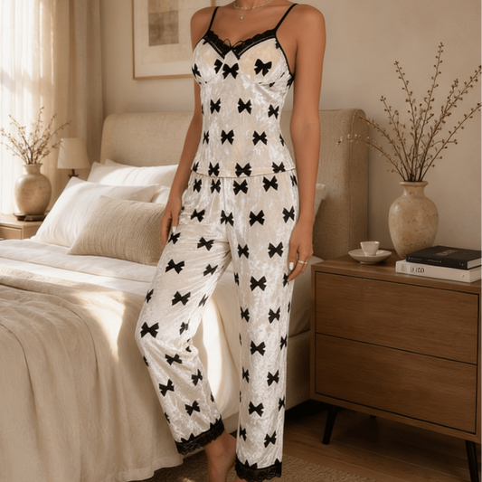 Butterfly Print Camisole Pyjama Set with Long Trousers